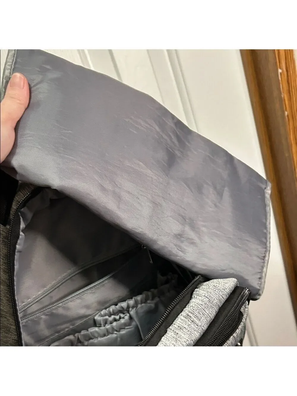 Eddie Bauer Gray and Black Diaper Backpack EUC